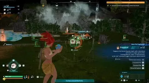 Palworld capture gameplay with ESP highlights at night